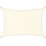 Buitenkado schaduwdoek rechthoek 2×2,5 m – HDPE/RVS – crème wit
