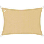 Buitenkado schaduwdoek rechthoek 2×3.5m – HDPE/RVS – zand beige