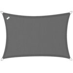 Buitenkado schaduwdoek rechthoek 2×3,5 m – HDPE/RVS – antraciet