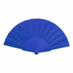 Spaanse handwaaier – blauw – gerecycled kunststof/polyester – 42 x 23 cm – Verkleedattributen